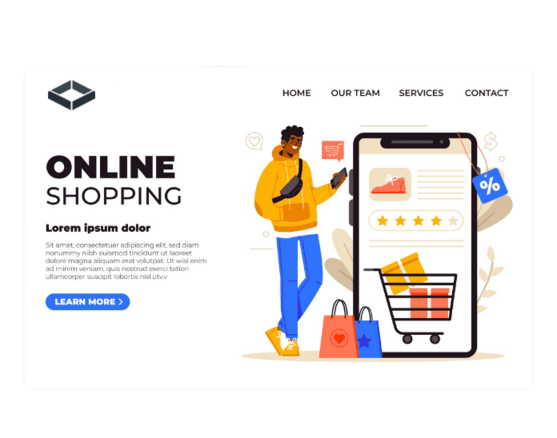 Portada de página web de e-commerce